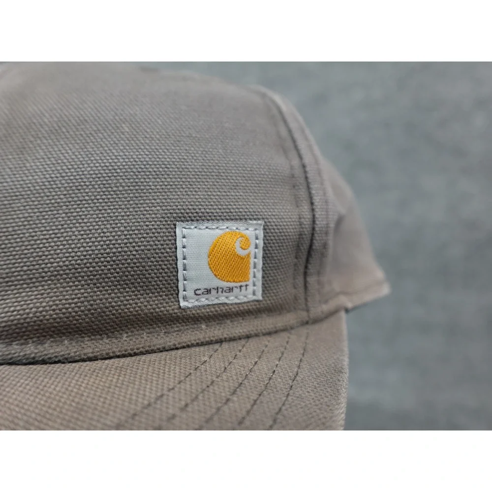 Carhartt Snapback Hat Mens OSFM Gray Faded Canvas Workwear Logo Cap